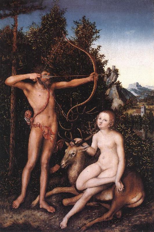 CRANACH, Lucas the Elder Apollo and Diana fdg Germany oil painting art